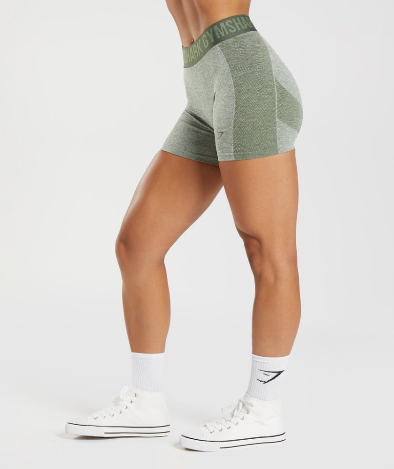 Women's Gymshark Flex Shorts Grey / Olive | NZ 5GXLSQ